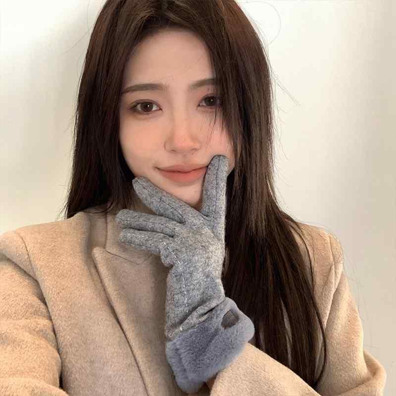 手袋 レディース 冬用手袋 防寒手袋 スマートフォン対応 かわいい 羊毛 裏起毛 あったか グローブ 自転..