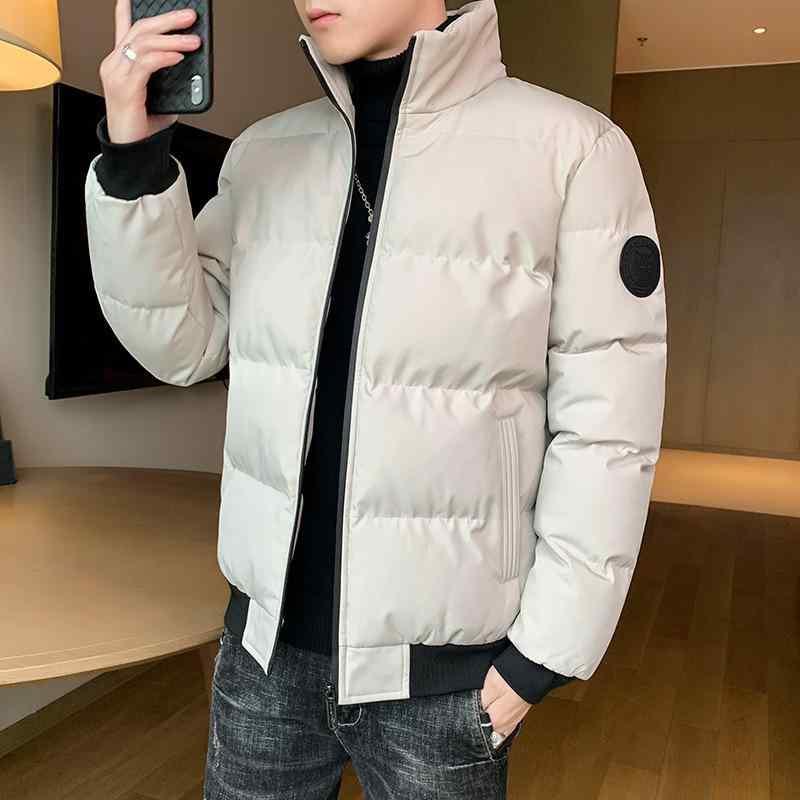 乐天商城 - ジャケット 男性用 コットン 中綿入り 加厚 ショート丈 無地 スタンドカラー レッド ブラック カーキ グリーン