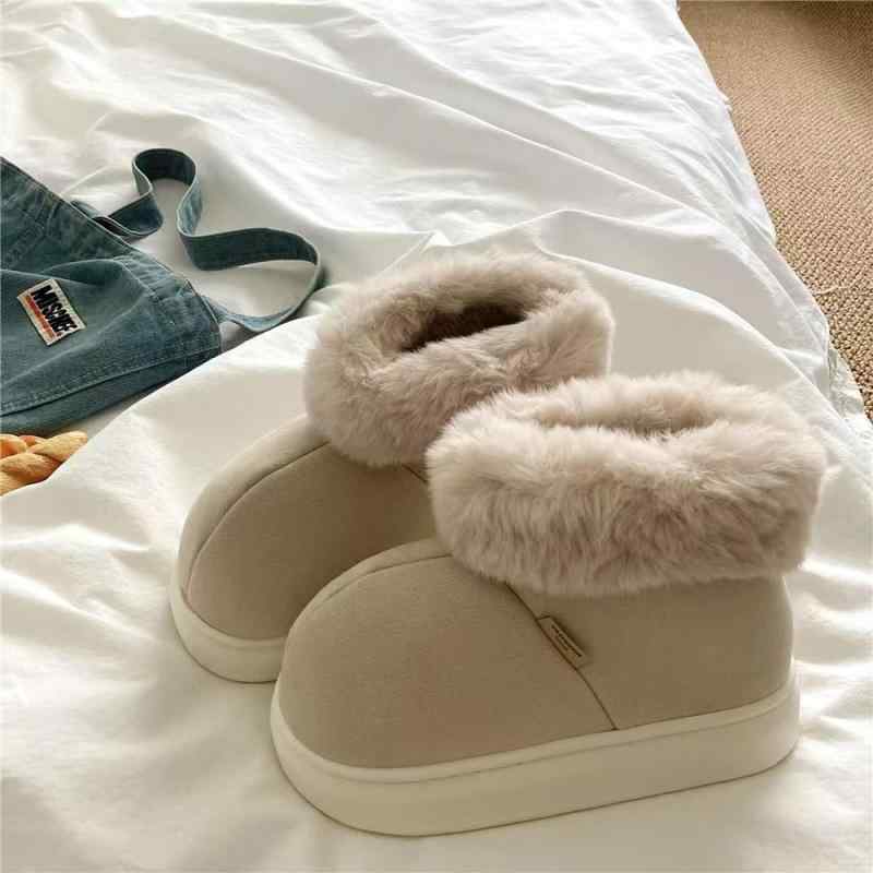 スノーブーツ レディース 婦人靴 冬用 ルームシューズ 暖かい 滑り止め 厚底 ラウンドトゥ もこもこ ピンク系 アイボリー コーヒー色