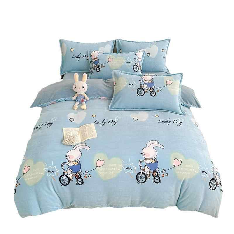 寝具 レディース メンズ 秋冬 あったか ベッドカバー ベッドシーツ 毛布 掛け布団 カバー 枕カバー 3点..