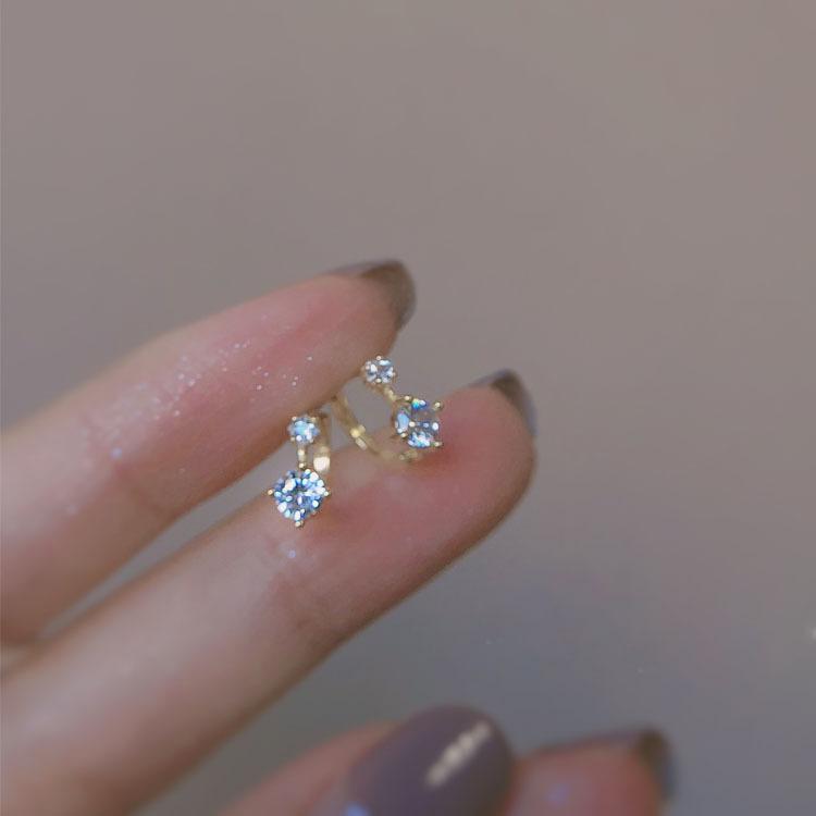 Rubellite - ピアス レディース シルバー925針 幾何学型 電気メッキ加工 ゴールドカラー 銀色 韓国風 清新 甘め 上品 高見え