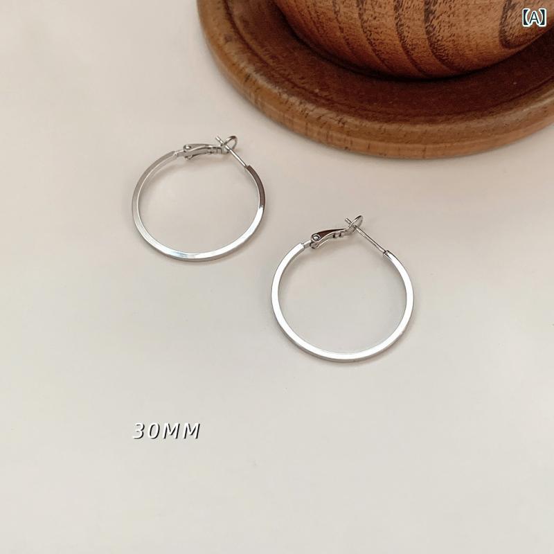 ピアス レディース S999 シルバー 大ぶり フープピアス シルバー999 電気メッキ加工 イヤリング 幾何学..