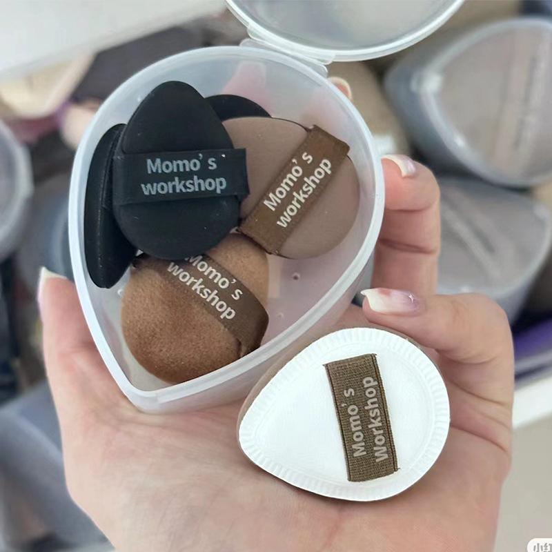 パフ ファンデーション 化粧下地 用 5個セット 湿乾両用 スポンジ メイクアップ パフ 親水性ポリウレタン ブラック 黒