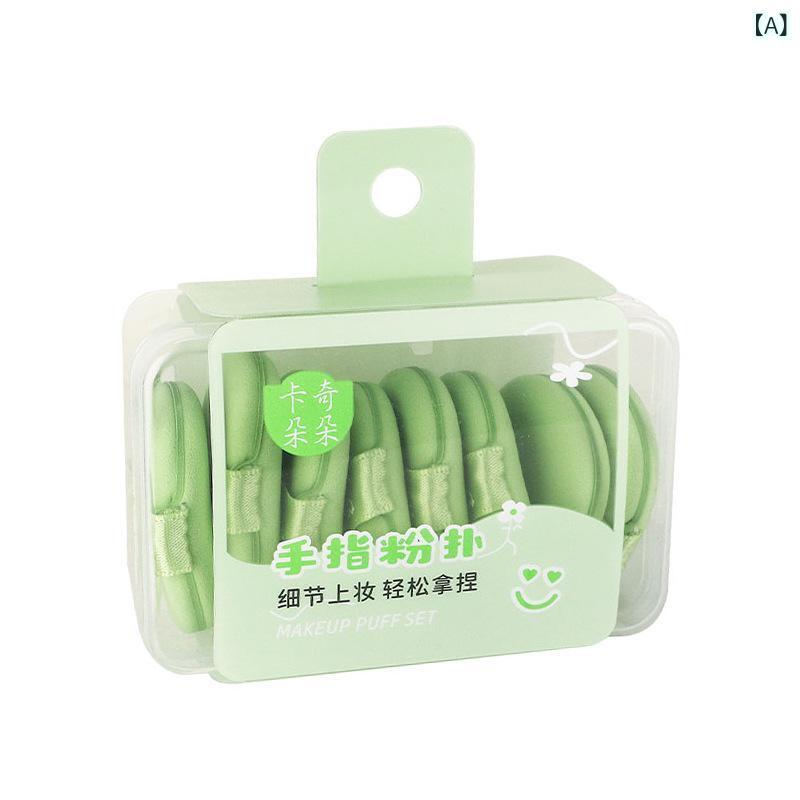 パフ 指用パフ ミニパフ ダブルサイド 水滴型 スポンジ メイク 化粧 8個セット