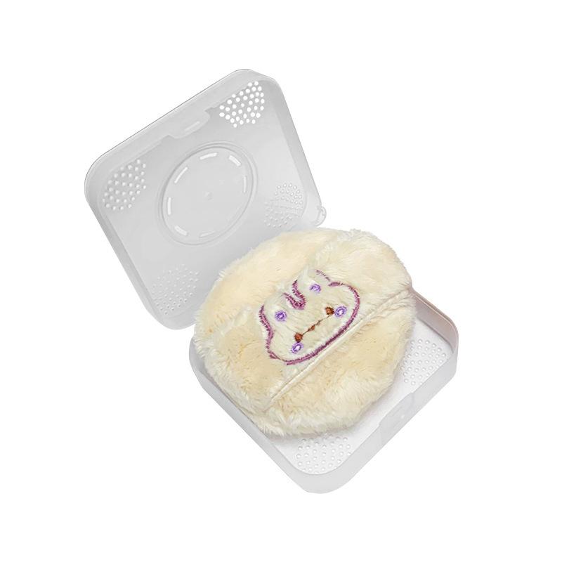 パフ メイクアップツール 厚手 柔らかい ふわふわ 熊手型 フェイスパウダーパフ 携帯用