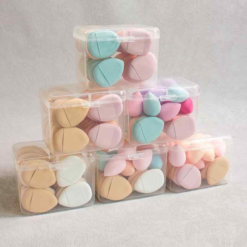 パフ スポンジ ミニ 400個 携帯用 水滴型 メイクアップ 白 ピンク 卵型 親水性ポリウレタン(x10)