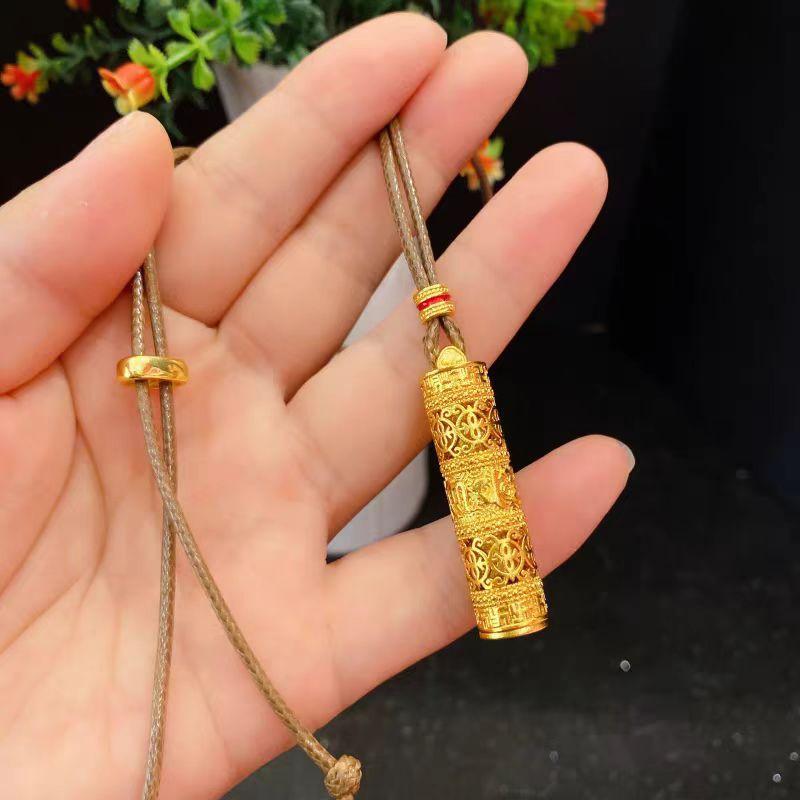 ネックレス ペンダント ゴールドカラー お守り アクセサリー 黄銅 電気メッキ加工 蛇骨チェーン 文芸復古 アフリカ ヨーロッパ 南米 東南アジア 北米 東北アジア 中東 ペア