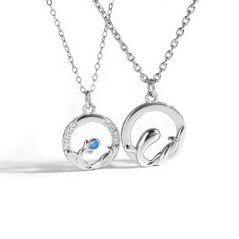 ネックレス ペア シルバー925 水滴 ドロップ ペンダント カップル お揃い アクセサリー エレガント 上..