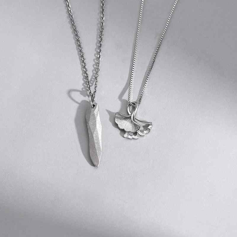 ネックレス カップル シルバー 銀杏 葉っぱ ペンダント アレルギー対応 アクセサリー ペア ラッキーア..