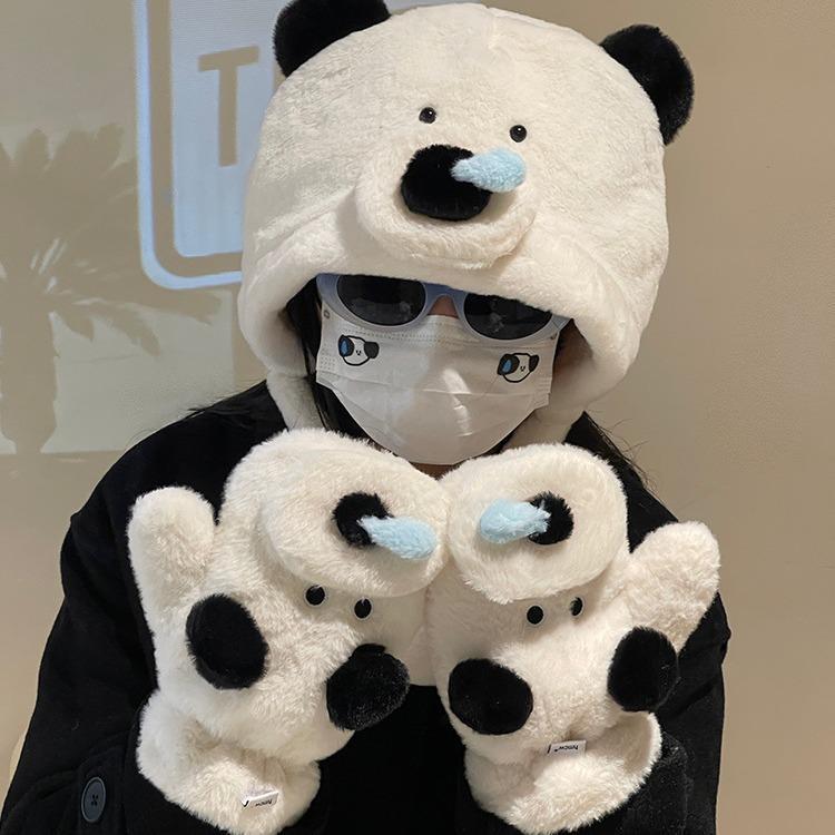 手袋 レディース 冬用手袋 防寒手袋 グローブ かわいい 小犬 モチーフ 裏起毛 厚手 保温 学生 自転車 ..