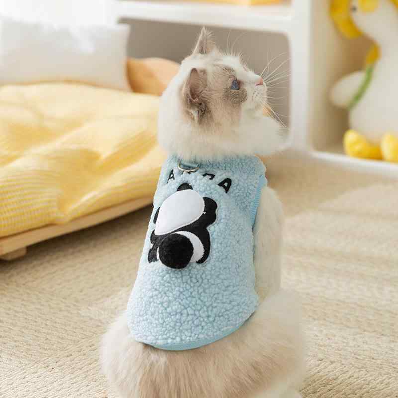 猫 服 秋冬 小型犬 幼猫 暖か 絨衣 ドッグウェア ペット 服 バンディブルー ロックイエロー ロミブラウン XS S M L XL XXL