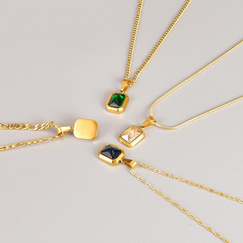 ネックレス レディース 18K 金色 ジルコニア ペンダント チョーカー チタン製 水波チェーン ハート型 エレガント ファッション