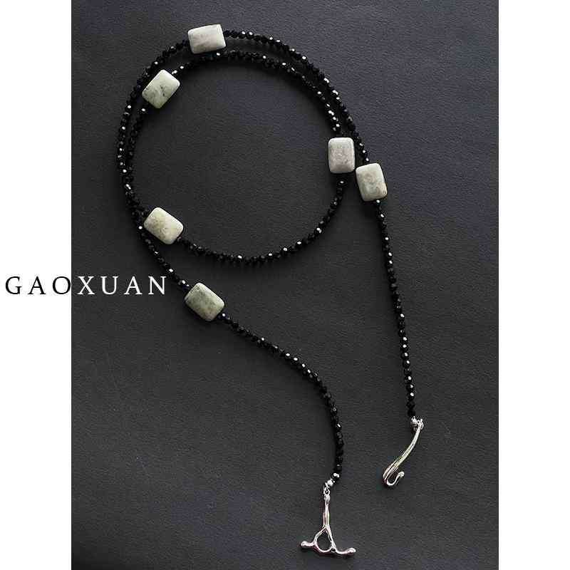 ネックレス レディース 南方玉 天然石 レトロ ペンダント 鎖骨チェーン エレガント 森ガール 小さめ 竹..