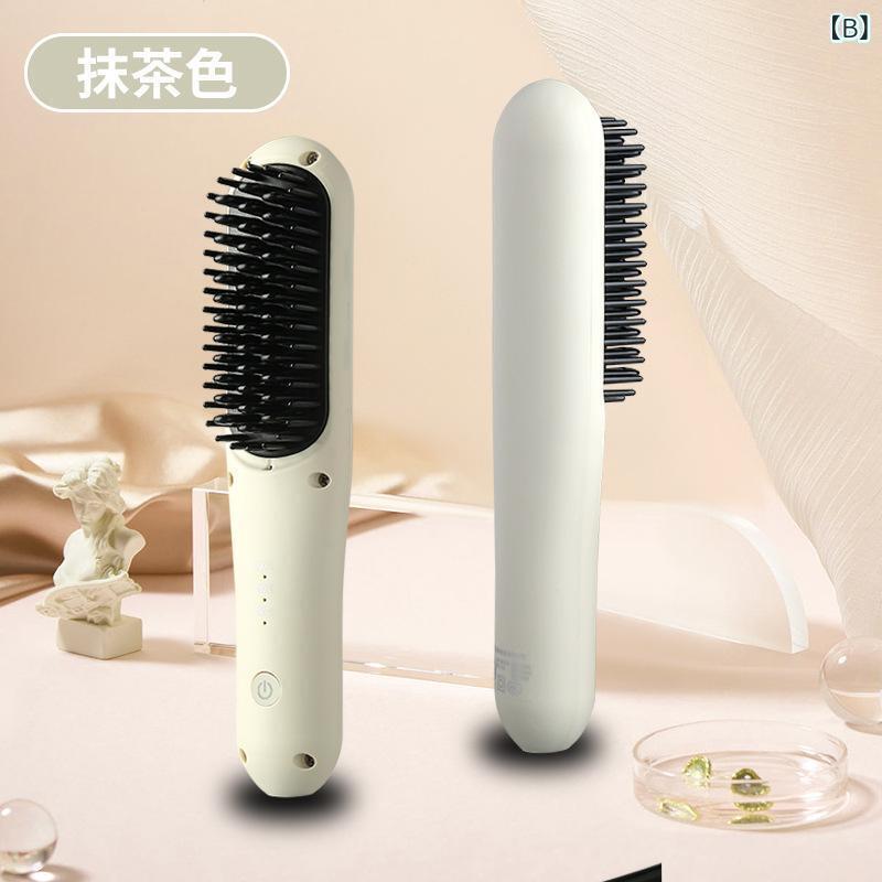 ヘアブラシ レディース ストレートアイロン カール 2way ミニ 交流式 イオン 小型 ...