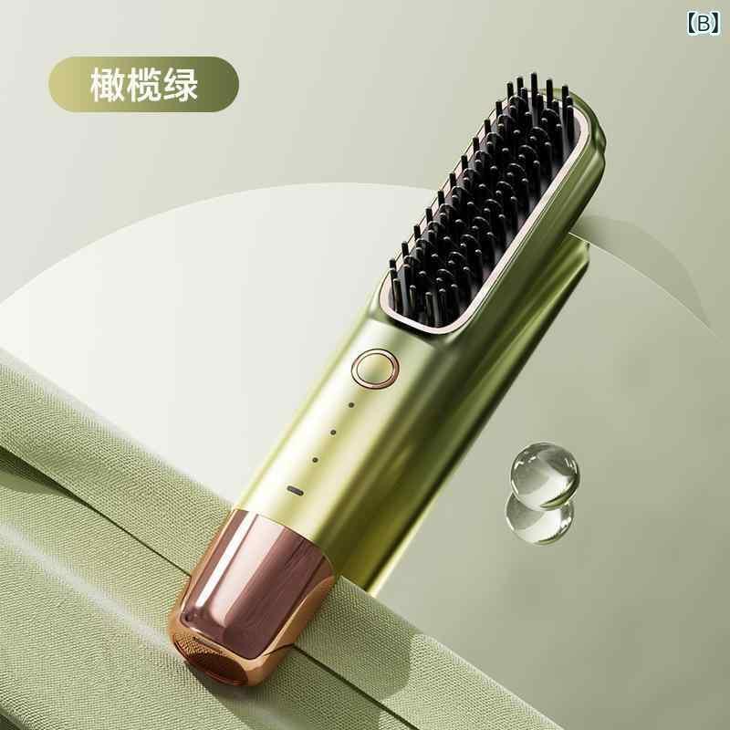 ヘアブラシ レディース ストレートアイロン コードレス ミニ 2way 前髪 寝癖直し ...