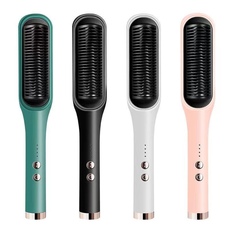ヘアブラシ マイナスイオン ストレート カール 2way チタン 電気 石コーティング ...