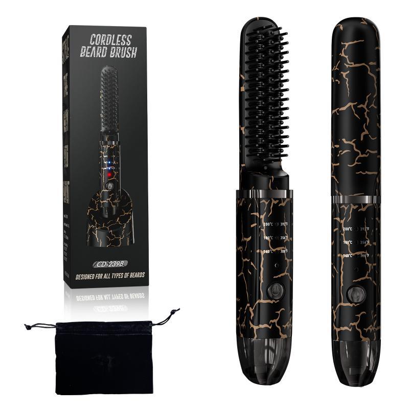 ヘアブラシ 男性用 ストレート 2way カール 負イオン USB充電式 コードレス 持ち運び メンズ スタイリング 寝癖直し