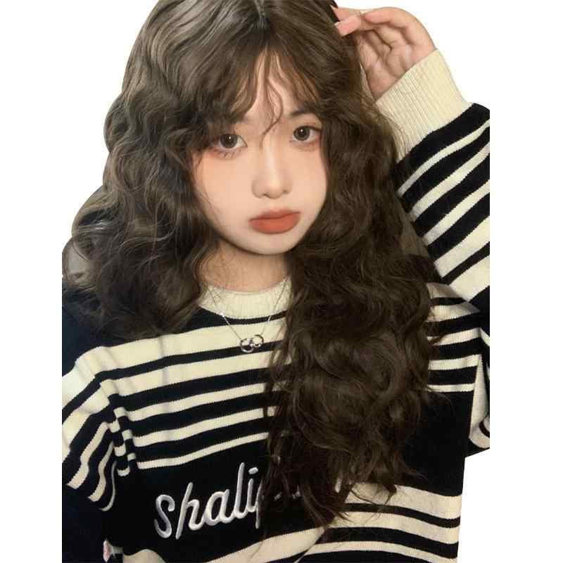 ウィッグ レディース ロリータ ファッション フルウィッグ ロング巻き髪 羊毛カール 冷棕色 装着簡単 小顔効果 おしゃれ かわいい(4.0)