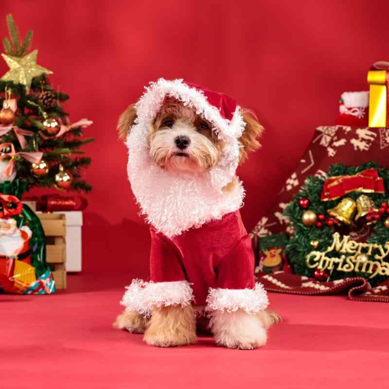 ペット 服 犬 クリスマス サンタ コスプレ 帽子 セット かわいい パーティー ドッグ ウェア ポリエステル 小型犬 中型犬