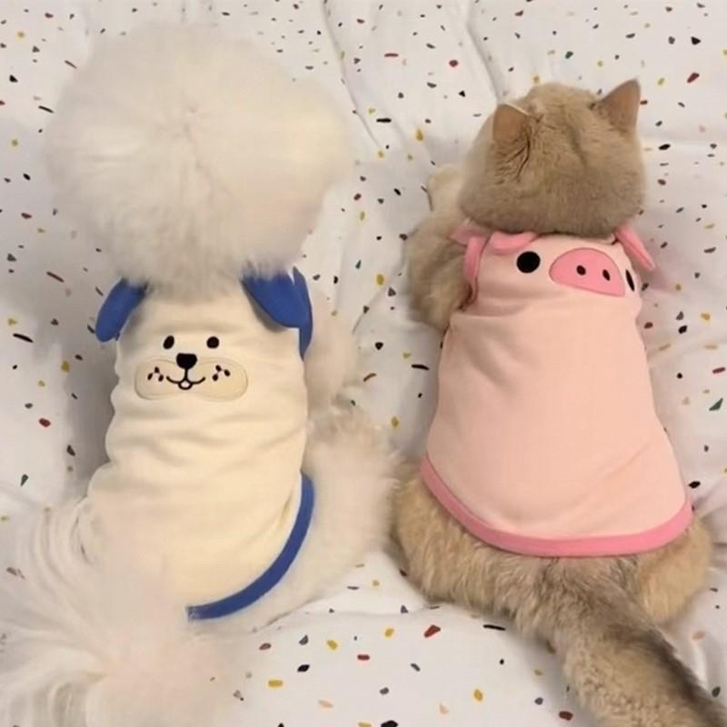 ペット服 犬 猫 抜け毛防止 チュニック 薄手 春夏 テディ ポメラニアン 小型犬 かわいい アクリル