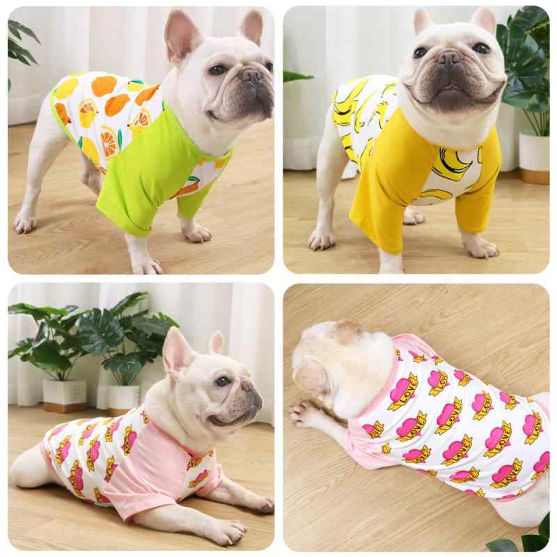 犬服 バナナ柄 Tシャツ 小型犬 中型犬 大型犬 コットン かわいい 快適 ドッグウェア ペットウェア