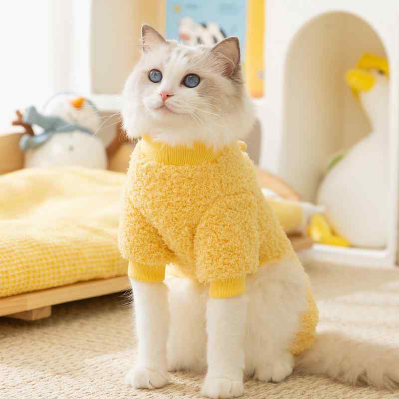 ペット 服 猫 小型犬 ロックイエロー マイログレー ロミブラウン 暖かい ポリエステル かわいい 快適 散歩着