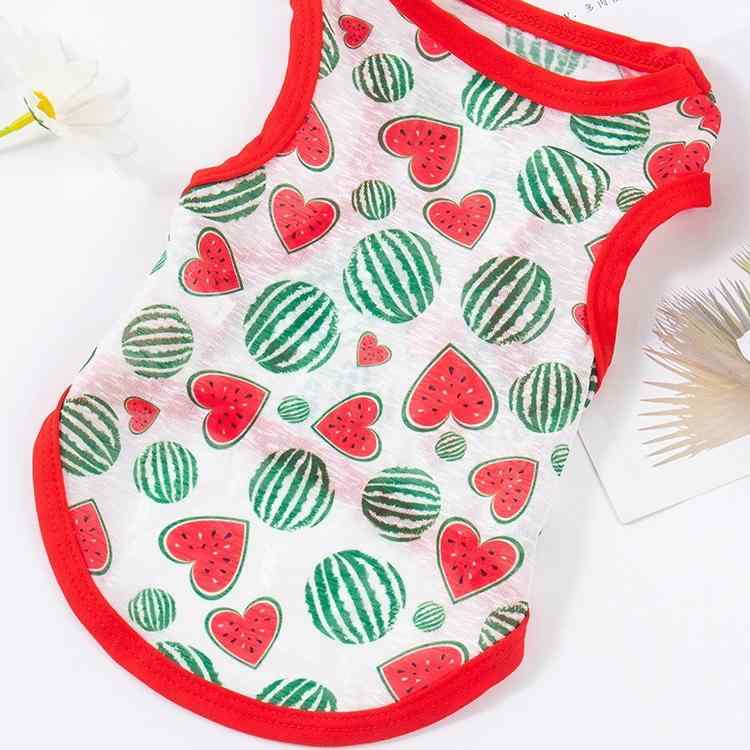 猫 服 背心 小型犬 薄手 ポリエステル 猫柄 ドッグウェア かわいい 犬の服 春夏 抜け毛対策 日焼け対策 アボカド スイカ ユニコーン ニンジン サボテン クマ ウサギ