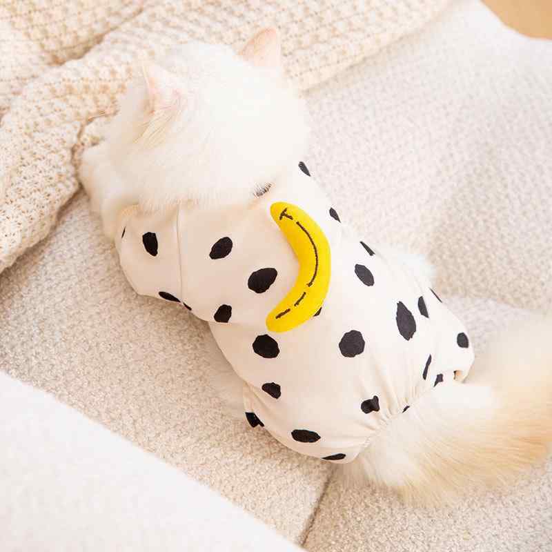 ペット服 猫 犬 かわいい 猫用小型犬服 防寒 ポリエステル XS S M L XL XXL ドット ストライプ 香蕉 スマイル 小熊 熊 月亮 腹巻 レース ブラウン ブラック