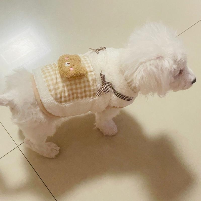 Garments - 犬 服 秋冬 かわいい ノースリーブ ベスト 小型犬 中型犬 向け 防寒 ポリエステル あったか 白くま 青くま