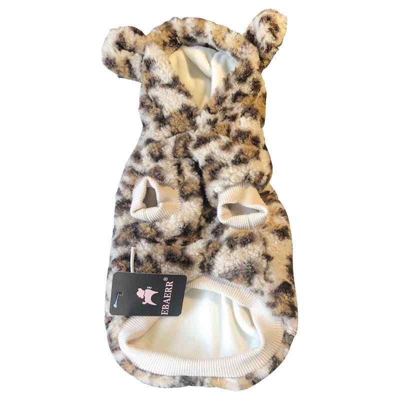 Garments - ペット服 犬 豹柄 ヒョウ柄 衛衣 羊羔毛 ボア かわいい 小型犬 中型犬 パーカー S M L XL XXL 防寒 暖かい カジュアル