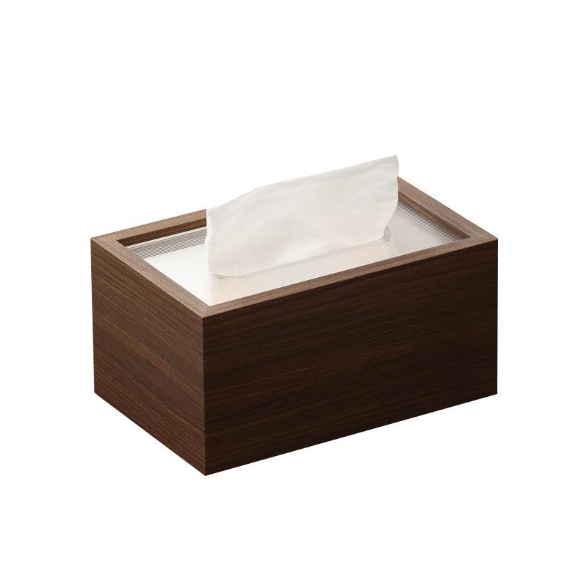 ティッシュボックス 木製 胡桃色 おしゃれ 卓上収納 防水 多用途 リビング 寝室 オフィス 車用 ハーフ..
