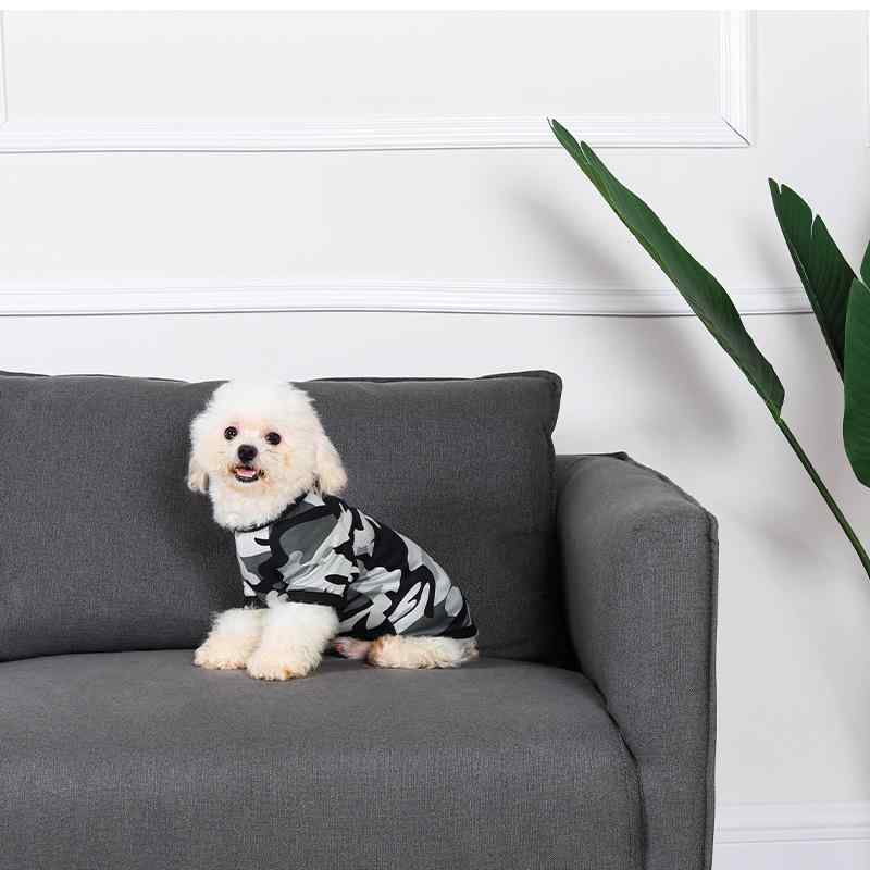 ペット服 犬 猫 兼用 ベスト かわいい Tシャツ 小型犬 通気性 快適 コットン 迷彩柄 ブルー グリーン ..