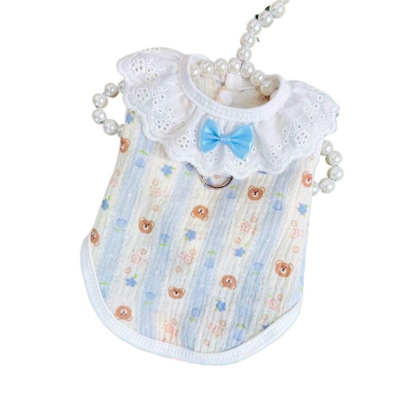 ペット服 犬 猫 春夏 レース コットン ベスト かわいい 通気性 粒娴宠 小型犬 超小型犬