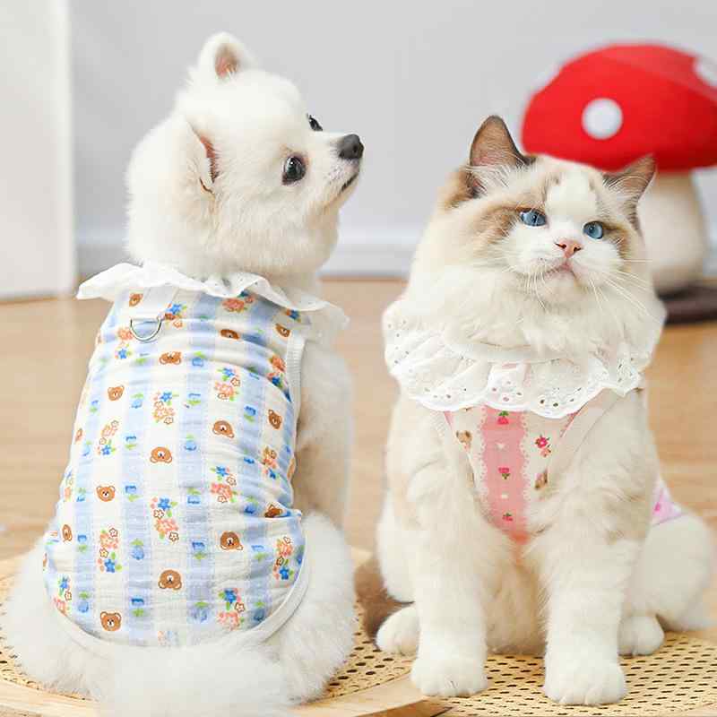 ドッグウェア 小型犬 猫 かわいい Tシャツ カットソー 公園 普段使い ペット服 コットン