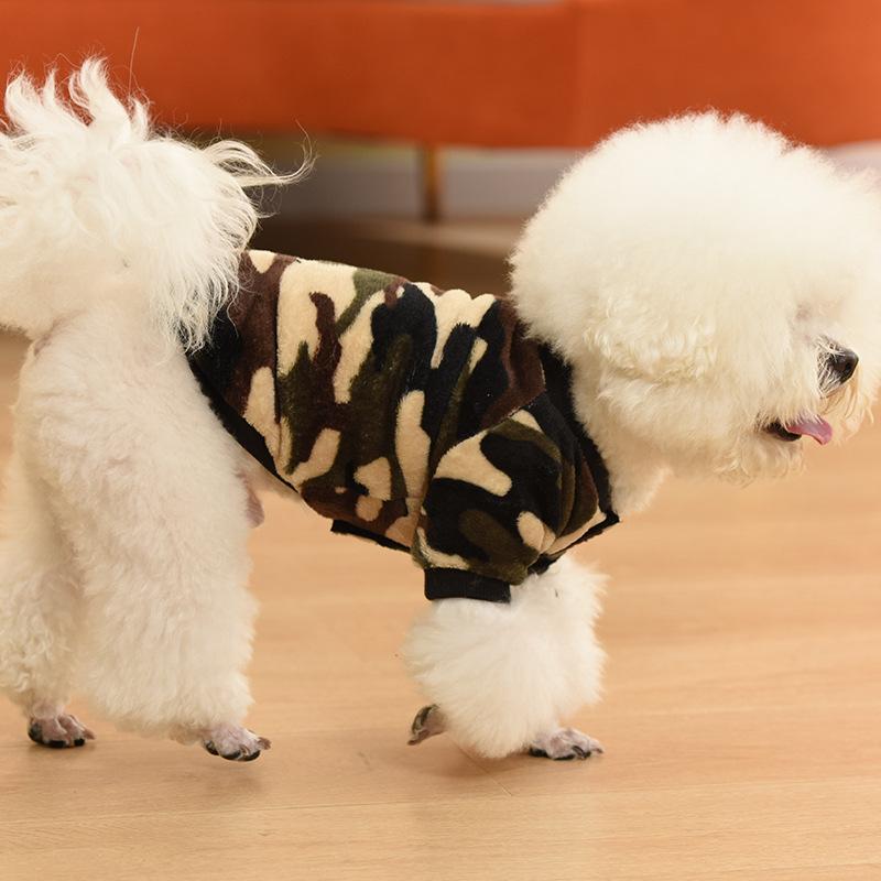 犬 服 秋冬 ペット用 フリース 迷彩柄 犬用パーカー かわいい ドッグウェア 猫 超小型犬 小型犬 中型犬 暖かい 防寒 寒さ対策 汚れ防止 お散歩 Gray 灰色