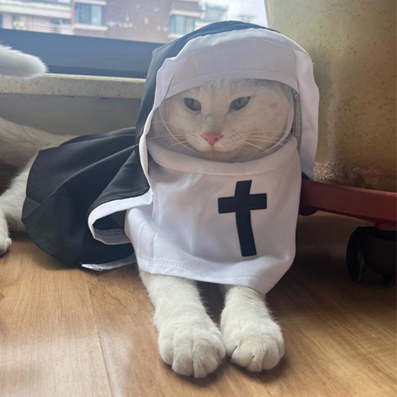 ペット服 猫服 かわいい 修道女 犬服 ハロウィン コスプレ 仮装 小型犬