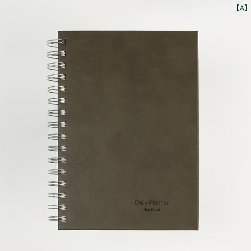 ・カテゴリ: ノート・ブランド: 飞宇・表紙素材: 仿皮・表紙色: ブラック, グリーン, ネイビー, 雾霾ブルー, ピンク, イエロー, オレンジ (升级版は腰封+松紧带付き)・綴じ方: リング・本文材質: 本白紙・本文用紙厚: 100gsm・サイズ: A5・ノートスタイル: ビジネスオフィス