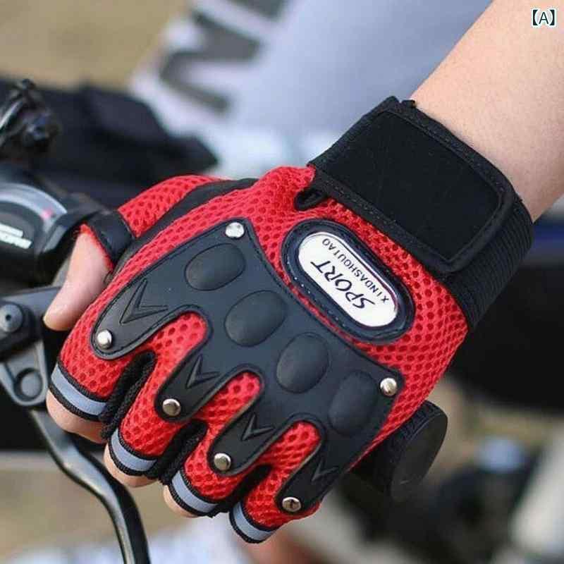 手袋 男性用 春夏秋 サイクルグローブ 通気性 耐摩耗 滑り止め アウトドア スポーツ バイク オートバイ 手袋 ポリエステル ファッション 赤色 黒色 青色 2