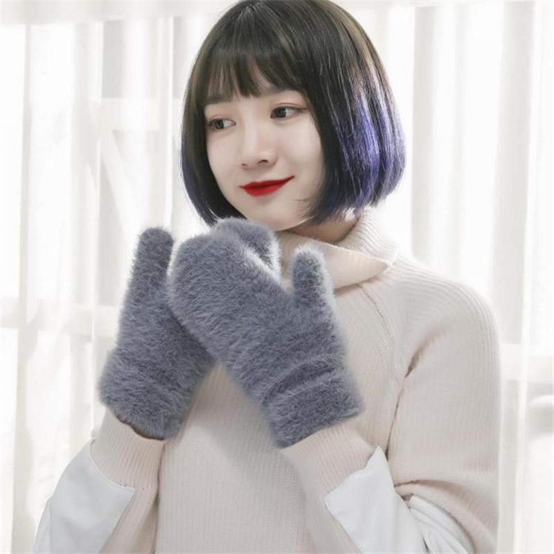 手袋 レディース 男性用 防寒 ニット手袋 カップル ディアタッチ 韓国 ファッション 秋冬 ホワイト ピンク ブラック グレー カーキ ワインレッド