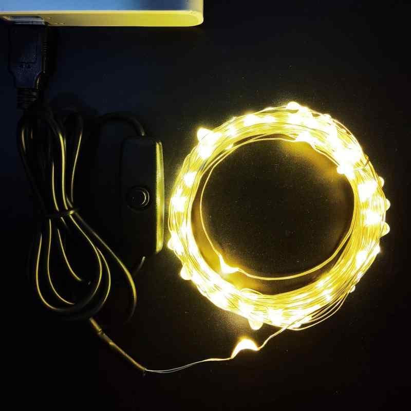 LED イルミネーションライト USB 電飾 ストリングライト 室内 デコレーション ライト 暖白 白 四彩 結..