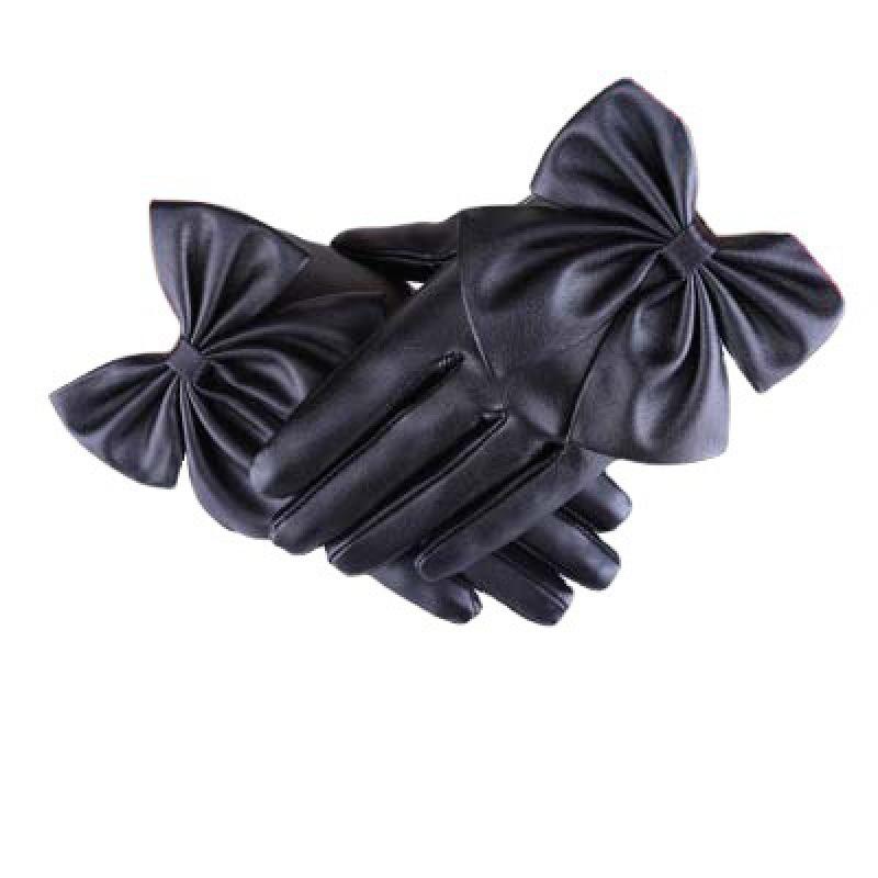 手袋 レディース ファッション ダンス 手袋 PUレザー かわいい リボン スタッズ マルチカラー クラブ 春夏 秋冬 赤 黒 白 ピンク
