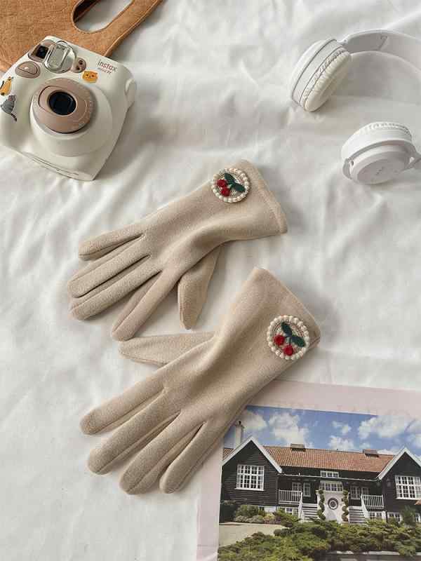 手袋 レディース 女性用 秋冬 防寒 暖かい 裏起毛 接触冷感 綿 ドライブ 自転車 バイク(4.0)