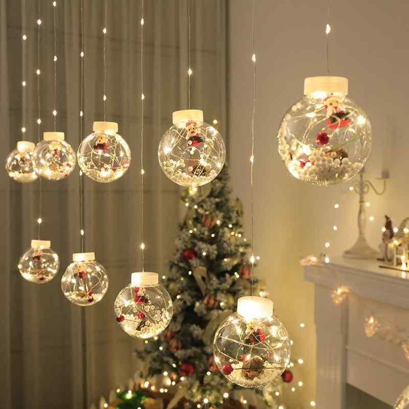 クリスマス イルミネーション ライト カーテン ライト 雪だるま サンタクロース クリスマスツリー ベッドルーム 窓 装飾ライト 3m LEDライト 120球 手動スイッチ 抽象デザイン 室内装飾