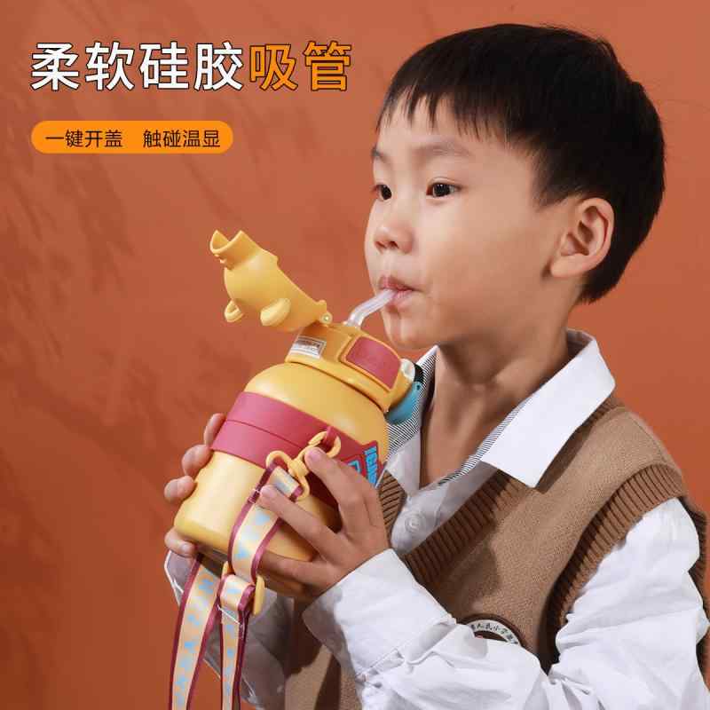 水筒 キッズ 子供用 ステンレス製 保温 保冷 ストロー付き 550ml 大容量 携帯便利 スポーツ アウトドア..