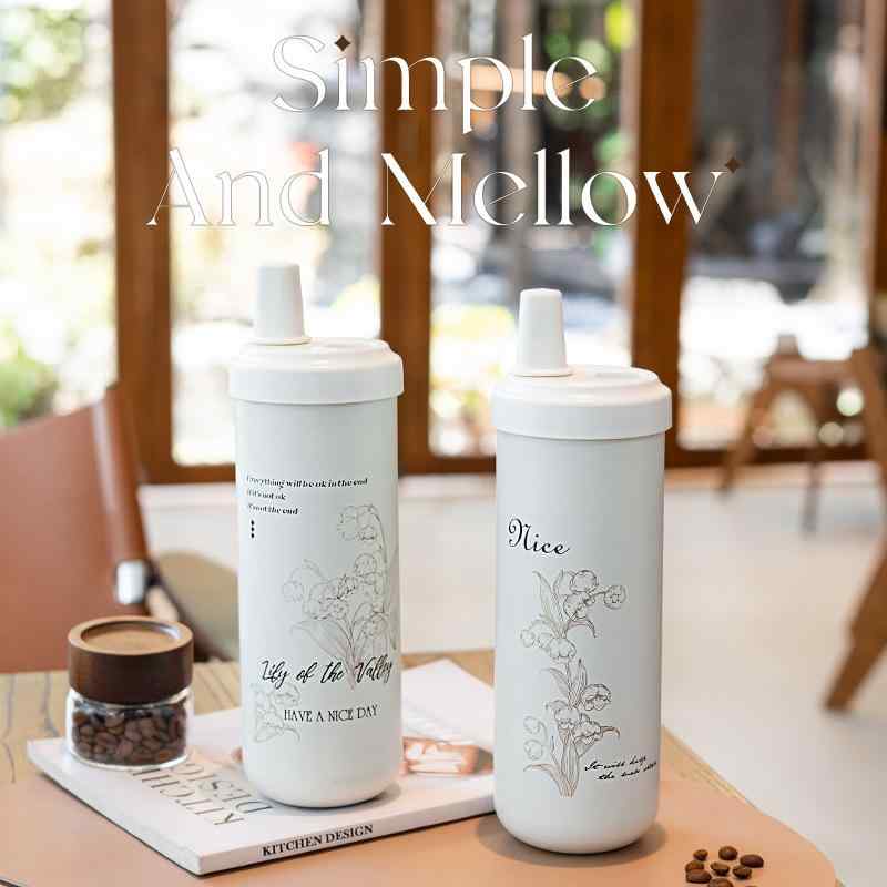 水筒 レディース メンズ 大容量 750ml 316ステンレス 真空断熱 保温 保冷 ストロー付き タンブラー お..