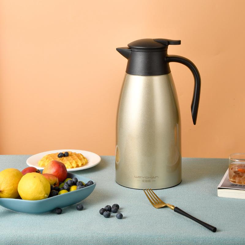 水筒 ステンレス 大容量 2.1L 1.6L 真空断熱 保温 保冷 304ステンレス 魔法瓶 広口タイプ 本色 ワイン..