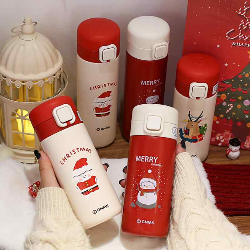 保温 水筒 かわいい クリスマス ステンレス 直飲み マグボトル 子供 学生 女性 男性 ペア ギフト プレゼント 350ml 450ml