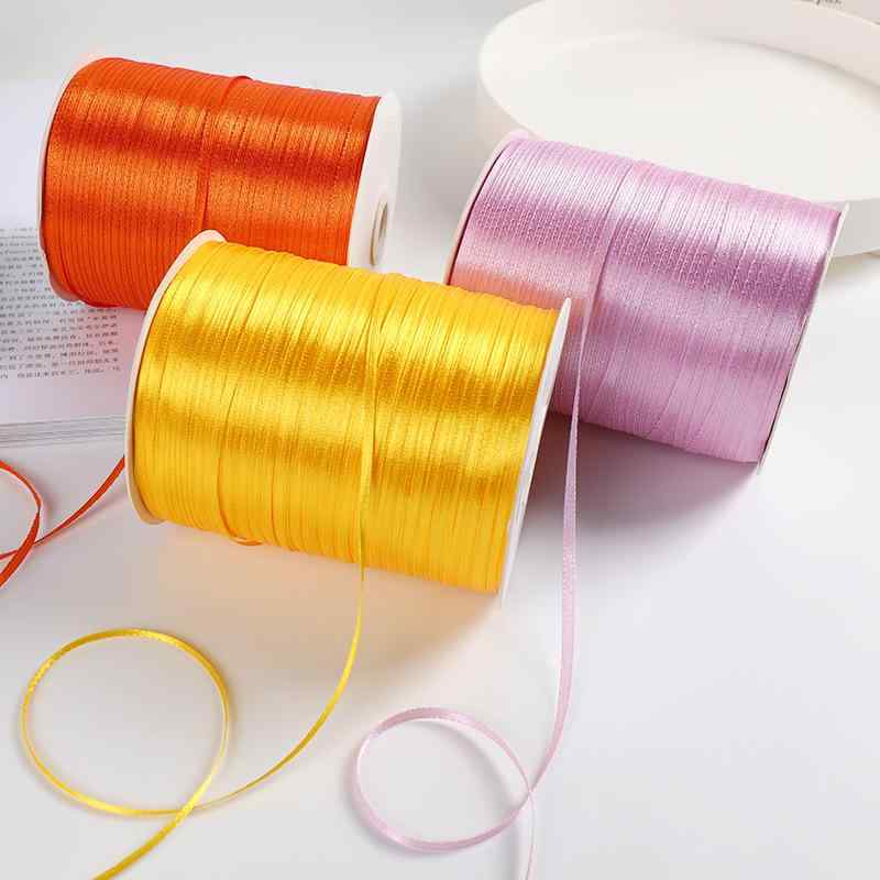 リボン DIY 手芸 ギフト 包装 デコレーション シルク サテン 無地 ホワイト ピンク系 イエロー系 グリーン ブルー パープル レッド ブラウン ブラック ゴールド