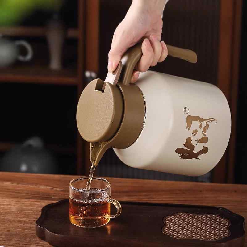 保温ポット 大容量 茶こし付き オフィス用 ステンレス製 魔法瓶 水筒 1.8L アウトドア 運動会