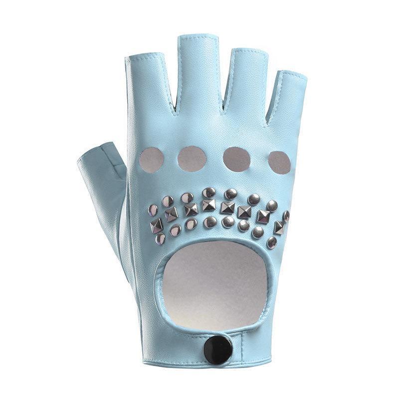 手袋 レディース ハーフフィンガーグローブ ストリート ダンス スチール ダンス パフォーマンス パンク ヒップホップ トレンド レザーグローブ コスプレ ハロウィン